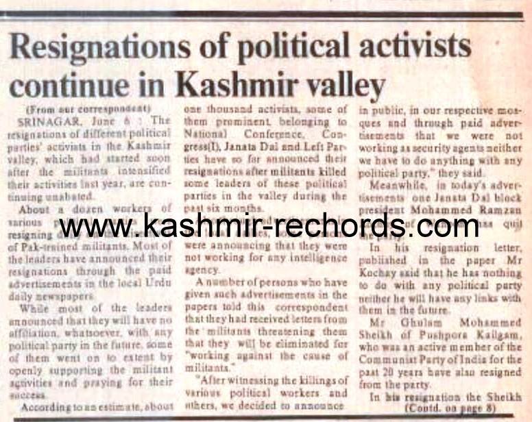 When Kashmiris Once Publically Renounced Politics!