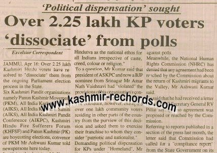 1996: When Kashmiri Pandits `dissociated’ from Lok Sabha Polls!
