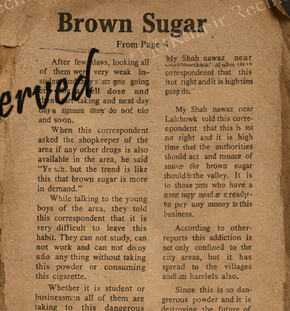 An archival report from 1984 warned of drug use in Kashmir. Decades later, the issue has returned to the centre of public debate.