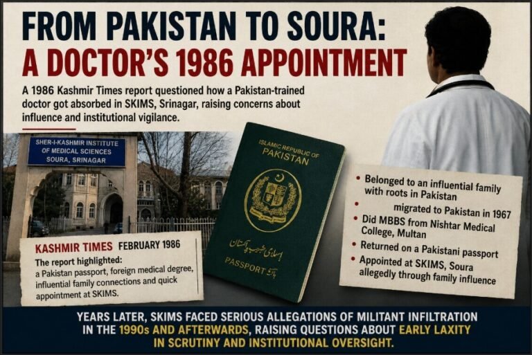 From Pakistan to Srinagar: The Doctor Who Joined SKIMS in 1986