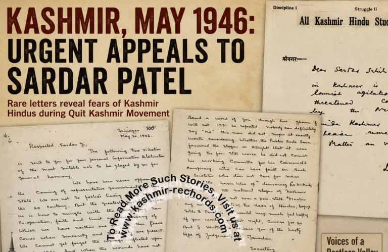 ‘Please Come at Once’: Rare 1946 letters reveal Kashmiri Hindus’ urgent appeals to Sardar Patel
