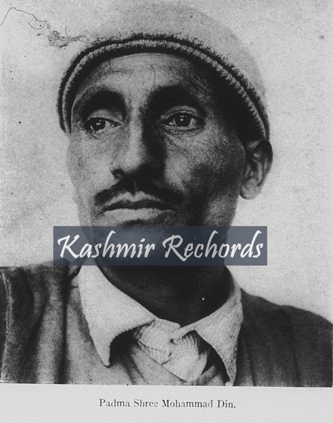 Black and white historical portrait of Padma Shri Din Mohammad Jagir, the Kashmiri Gujjar shepherd who exposed Operation Gibraltar.