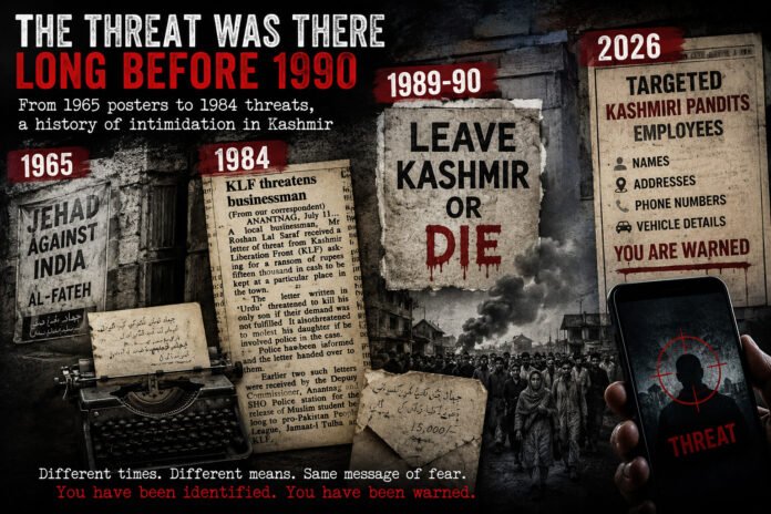 Kashmiri Pandits were threatened not only in 2026, but in 1965 and 1984 also.