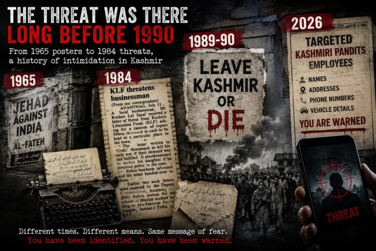 Kashmiri Pandits were threatened not only in 2026, but in 1965 and 1984 also.