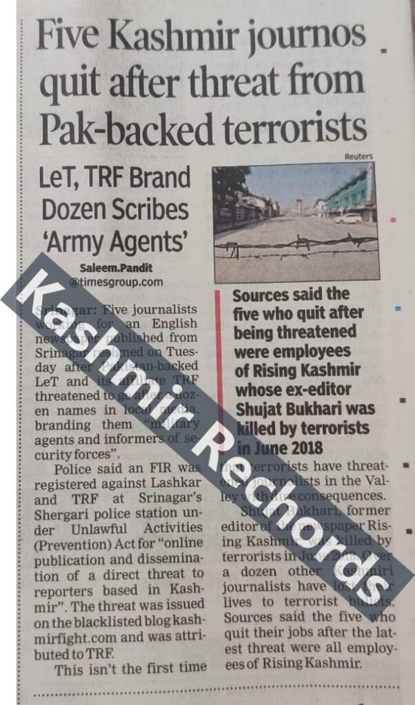 In 2022, local journalists were threatened...branding them Army Agents.