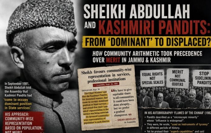 Sheikh Abdullah addresses J&K Assembly 1981 newspaper clipping